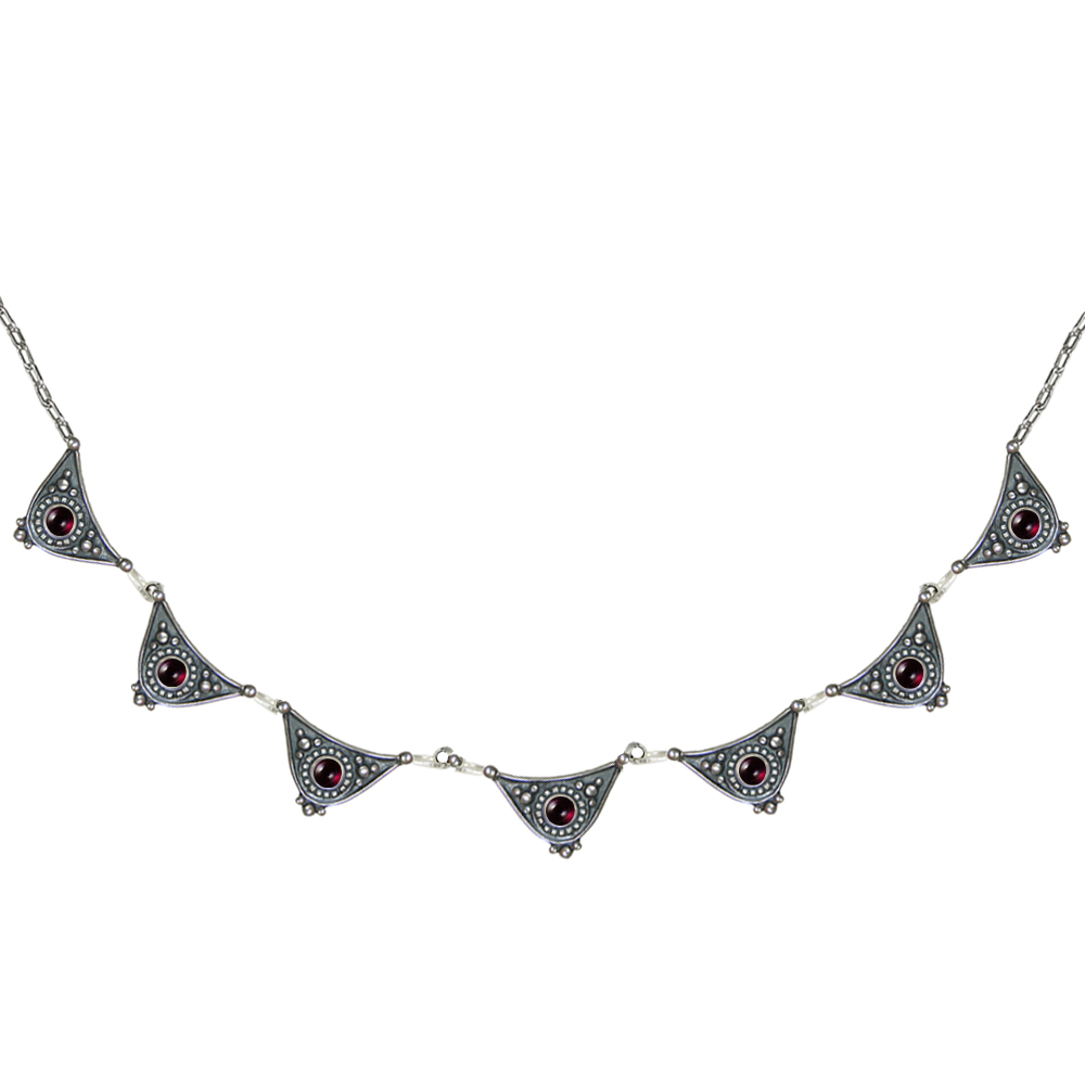 Sterling Silver Gemstone Necklace With Garnet